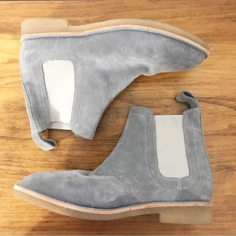 New CIVIL REGIME Brando Gray Suede Chelsea Ankle Boot Leather Chukka Size 8 41‎